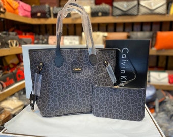 calvin klein brown leather bag