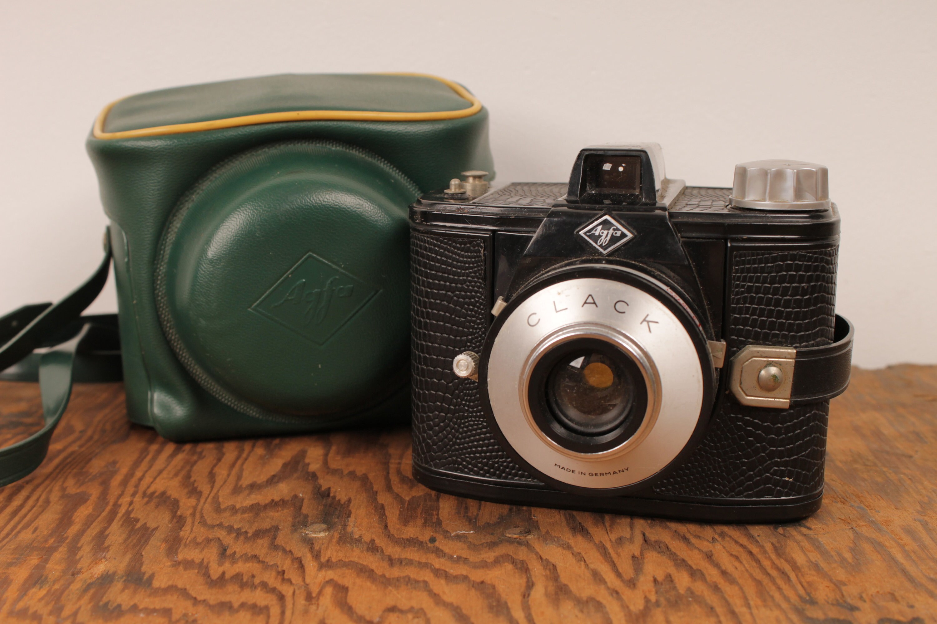 ヴィンテージ agfa クラシックカメラ　レザーケース付き ヴィンテージ雑貨 Agfa(アグファ) 蛇腹カメラ ケース付き ドイツ