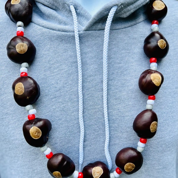 Classic Ohio State Buckeye Necklace - 80’s, 90’s, 00’s - 16-18 High Quality Ohio Buckeyes Included!