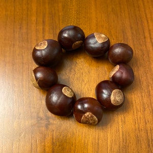 Mini Ohio State Buckeye Bracelet  S/M Stretch Fit