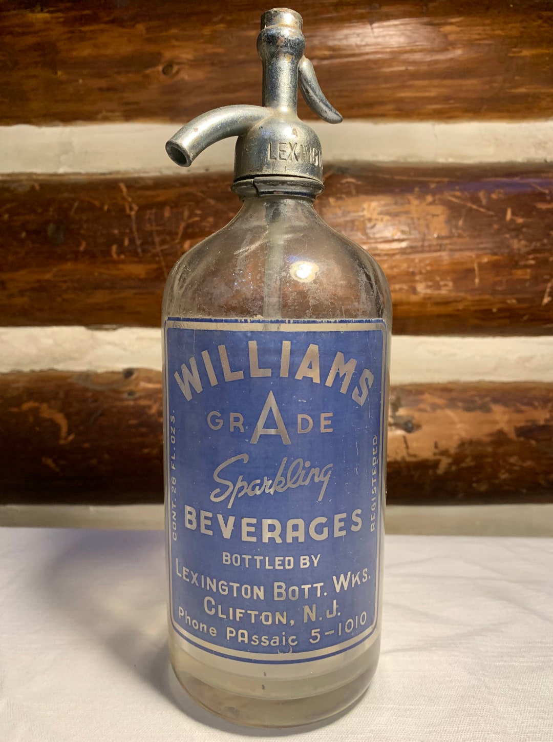 Clear Antique Seltzer Bottle Williams Etsy