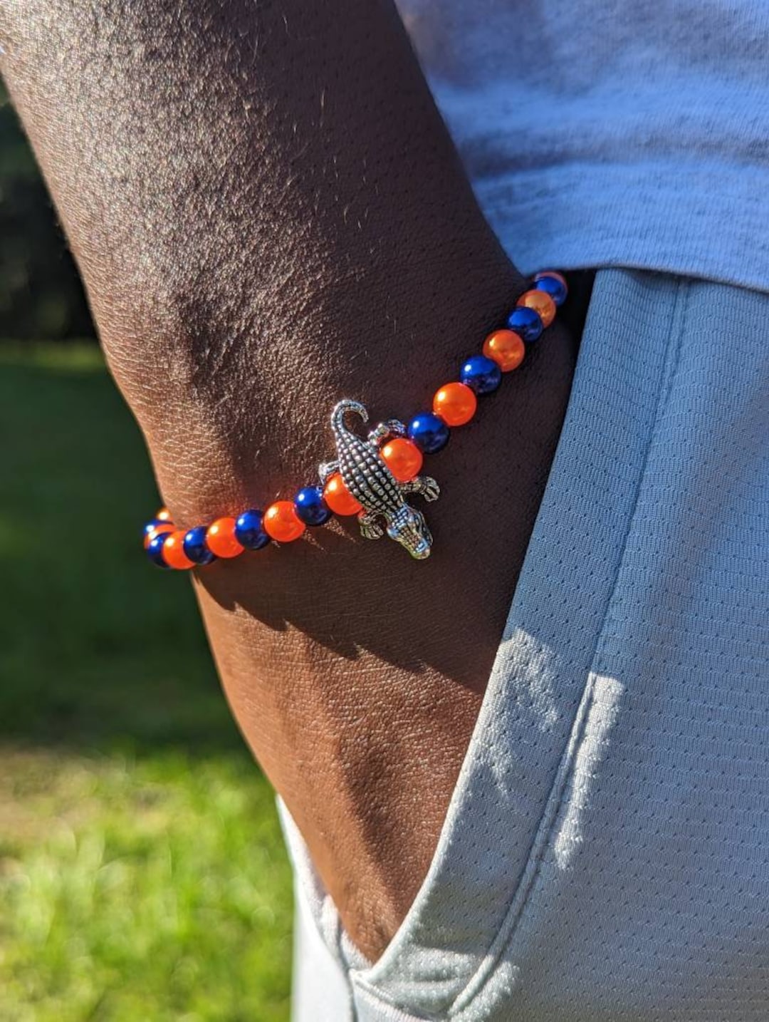Gator Inspired Bracelets, Gator Bracelets Orange & Blue Bracelets Team