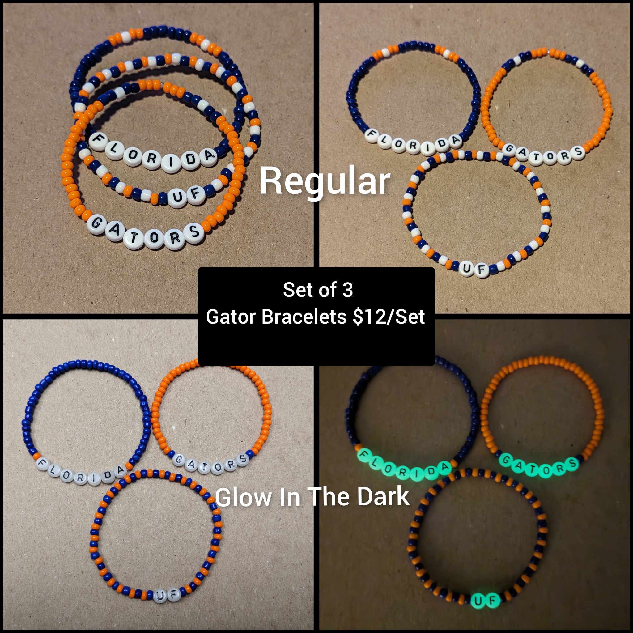 Gator Inspired Bracelets, Gator Bracelets Orange & Blue Bracelets Team