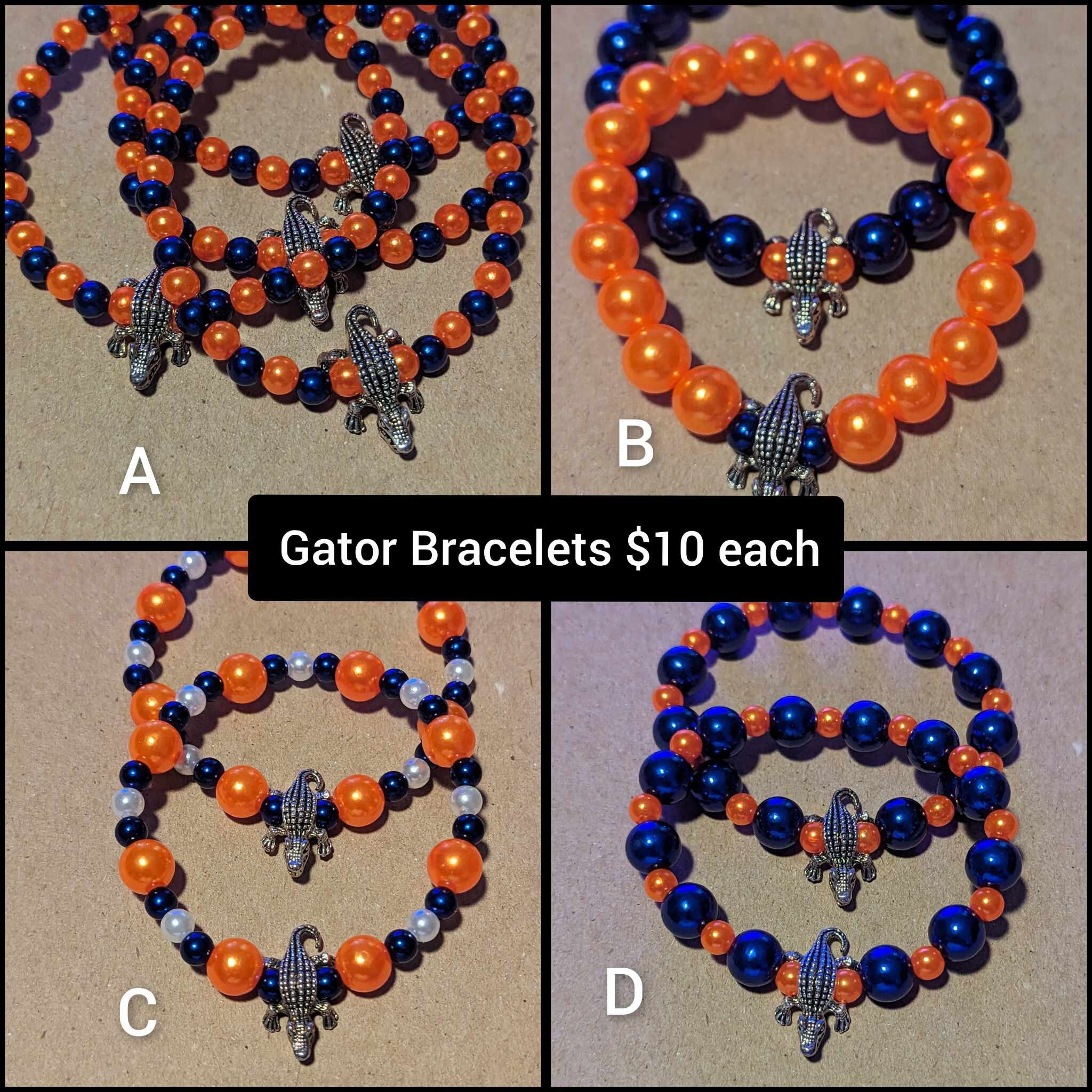 Gator Inspired Bracelets, Gator Bracelets Orange & Blue Bracelets Team