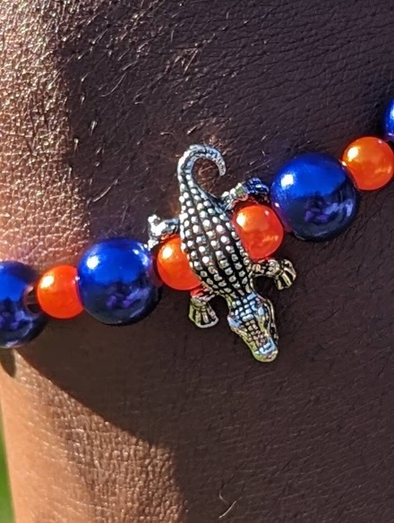 Gator Inspired Bracelets, Gator Bracelets Orange & Blue Bracelets Team