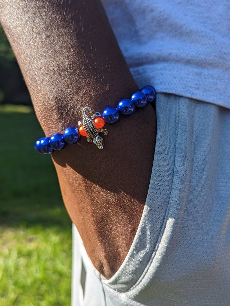 Gator Inspired Bracelets, Gator Bracelets Orange & Blue Bracelets Team