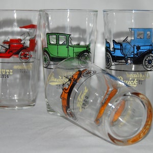 Hazel Atlas Automobile Drinking Glass Set of 4