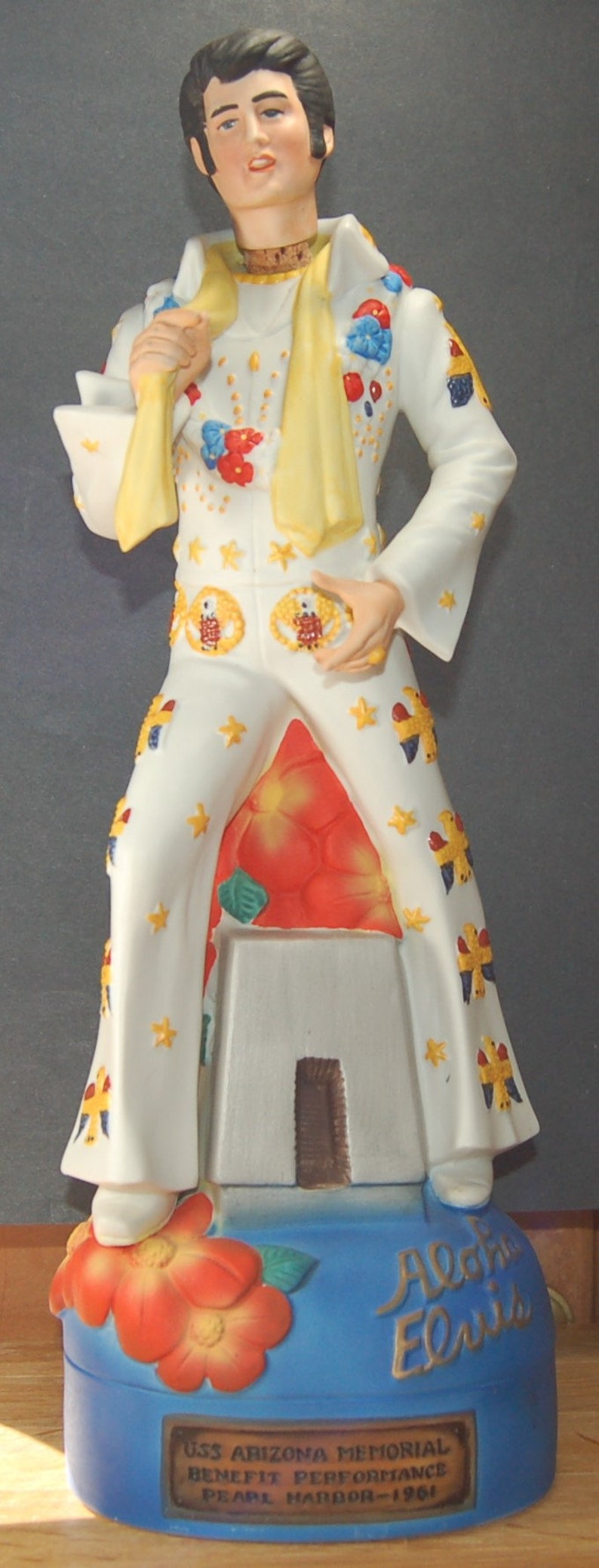 Elvis Presley Aloha Hawaii Porcelain Whiskey Decanter Music Etsy