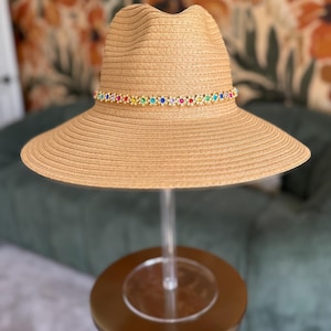 Custom, Rhinestone Hat | Handmade, Statement Accessory | Embellished Vacation Hat
