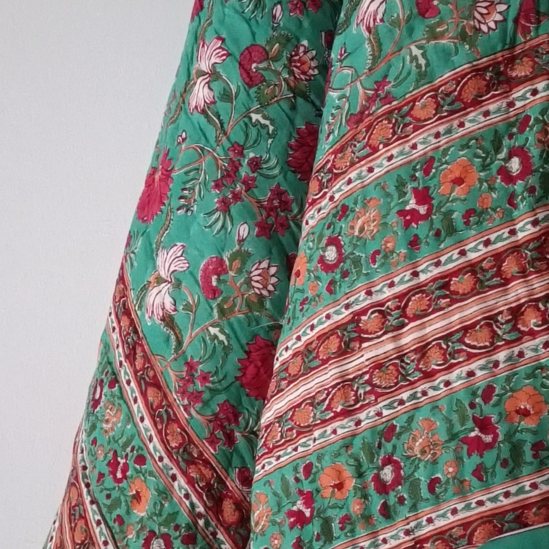 Anokhi Indian Jaipuri Block Print Quilt Printed Reversible Razai Cotton