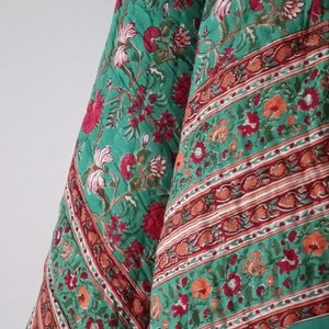 Anokhi Indian Jaipuri Block Print Quilt Printed Reversible Razai Cotton Handmade Floral Quilt, Jaipuri razai, Bedspread Comforter