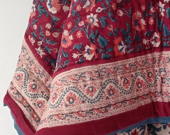 Aazon.co: Indian Jaipuri Blue Cotton Authentic Handade Reversible