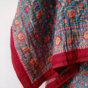 Acquista Gulaal Indian Jaipuri Block Print Trapunta Stampata Reversibile Razai Cotone Trapunta floreale fatta a mano, Jaipuri razai, Copriletto Comforter immagine 5