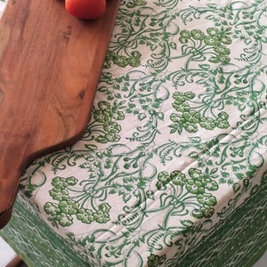Set of 3 Table Covers from Gulaal Table Cover 6 Seater Indian Block Print Floral Cotton Table Cover Table Cloth Runner Mats Napkins Set