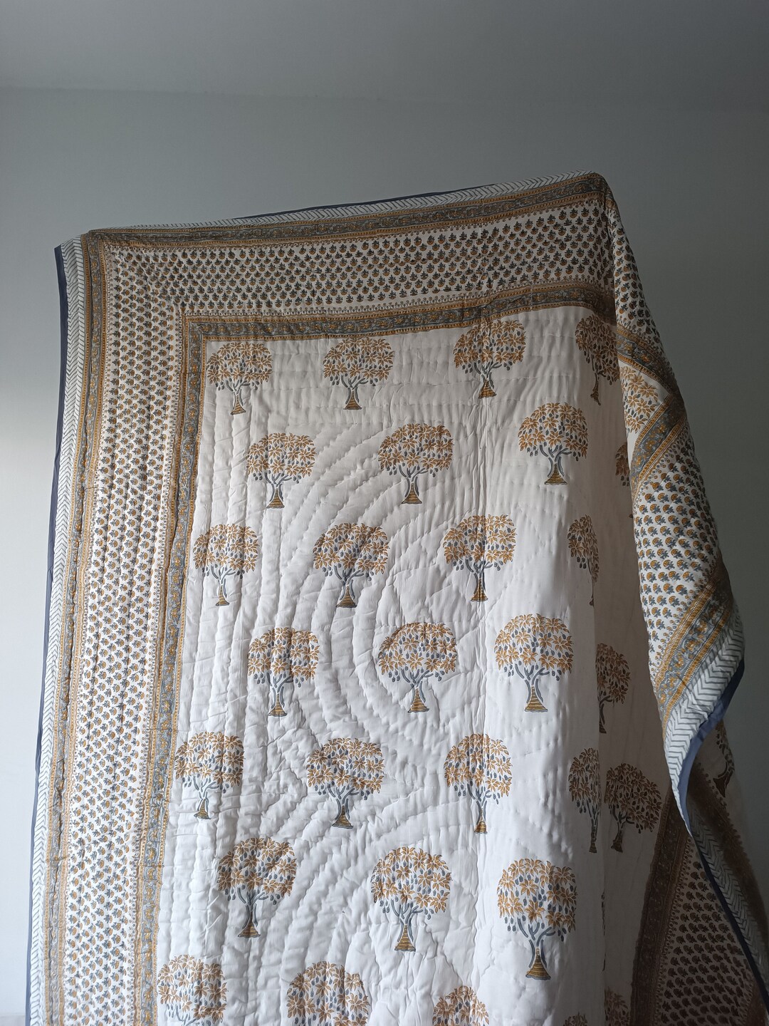 Anokhi Indian Jaipuri Block Print Quilt Printed Reversible Razai Cotton