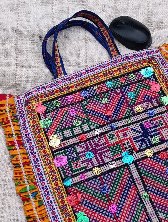 Borse Boho, borse Banjara, borsa di cotone ricamata, borsa a