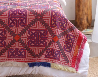 k16  Vintage Nakshi Kantha Quilt  Kantha Throw Cotton Quilt Handmade Kantha Bedspread Kantha Bed cover