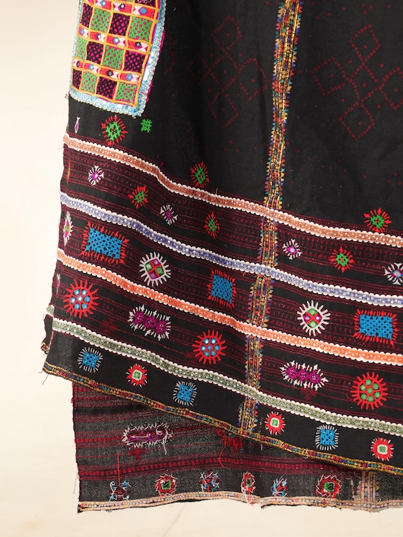 Exquisite Antique Rabari Shawl | Handwoven Vintage Textile | Traditional Indian Embroidery | Unique Home Decor or Gift Antique Shawl, Rabari