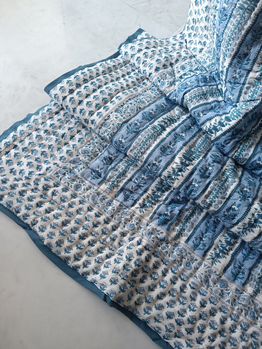 Anokhi Indian Jaipuri Block Print Quilt Printed Reversible Razai Cotton