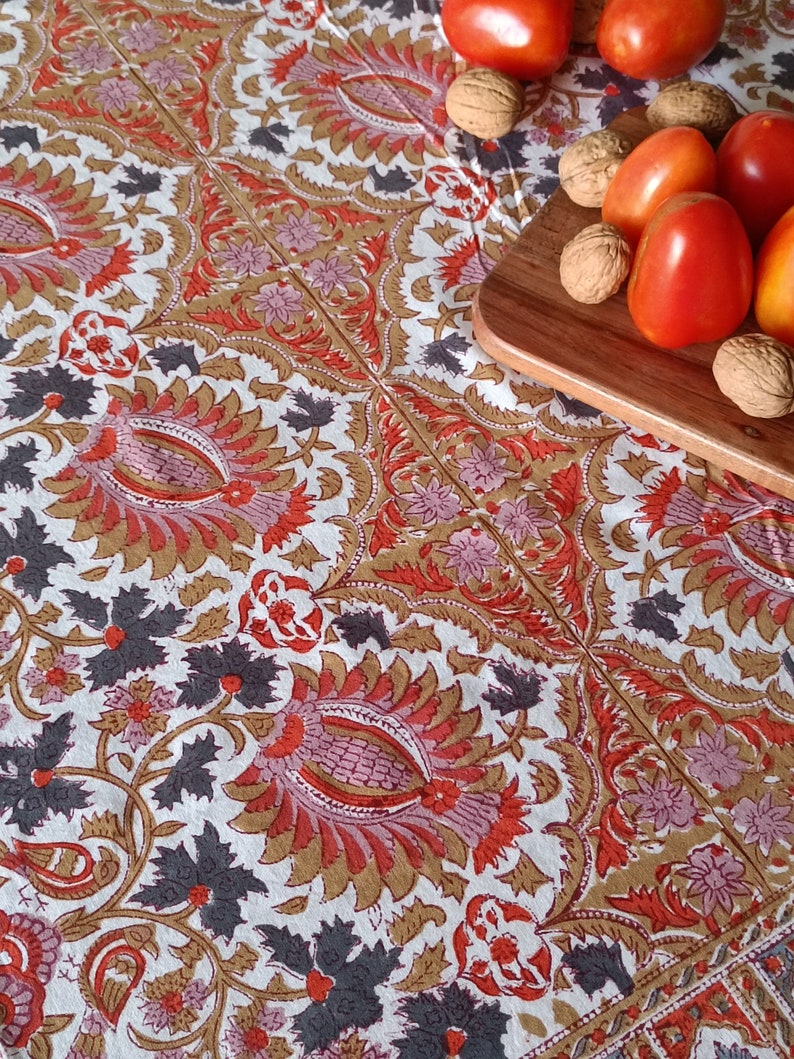 Table Covers From Gulaal Table Cover 6 Seater Indian Block Print Floral