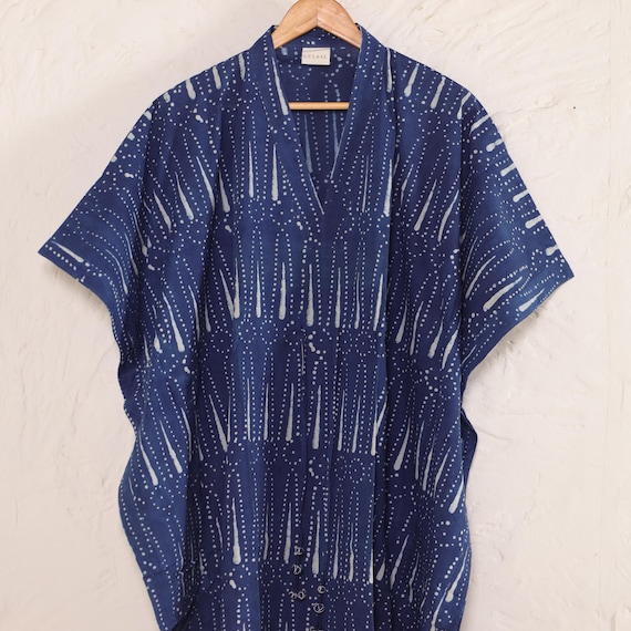 Blockprint Kaftan Robe 100% Cotton Anokhi Robes Cotton Kimono