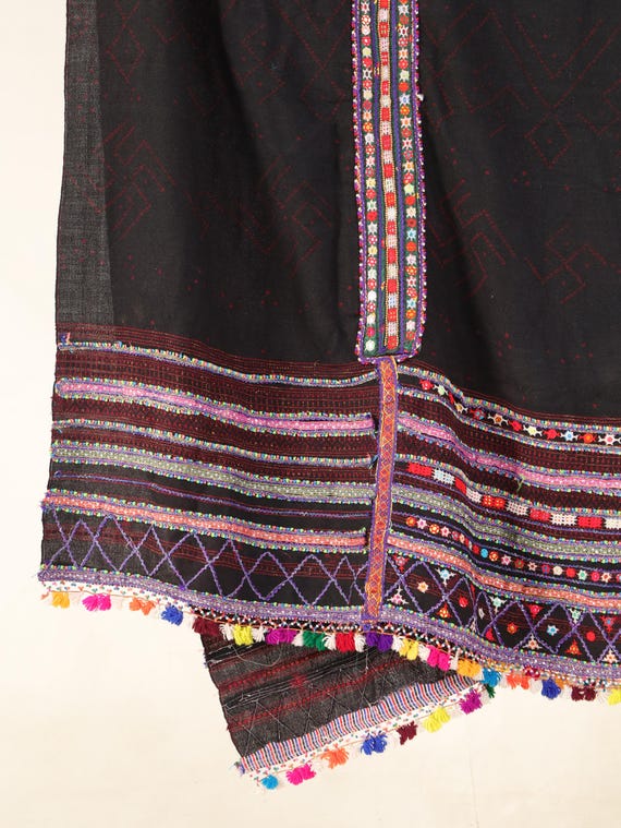 Exquisite Antique Rabari Shawl | Handwoven Vintage Textile | Traditional Indian Embroidery | Unique Home Decor or Gift Antique Shawl, Rabari