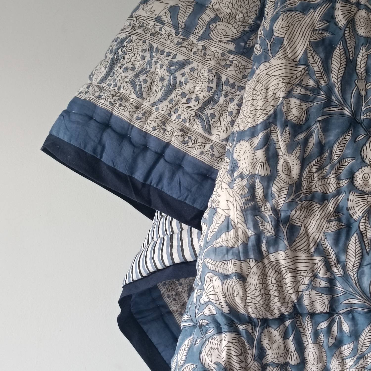 Shopgulaal gulaal Indian Jaipuri Block Print Quilt Printed Reversible Razai Cotton Handmade Floral Quilt, Jaipuri razai, Bedspread Comforter
