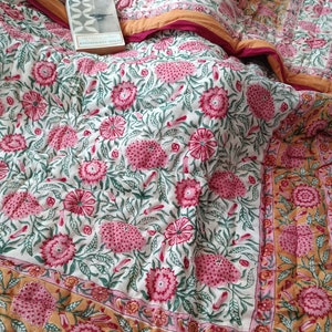 16  Indien Tropicana Imprimé Floral Décor Blanc Canapé Lit Kantha