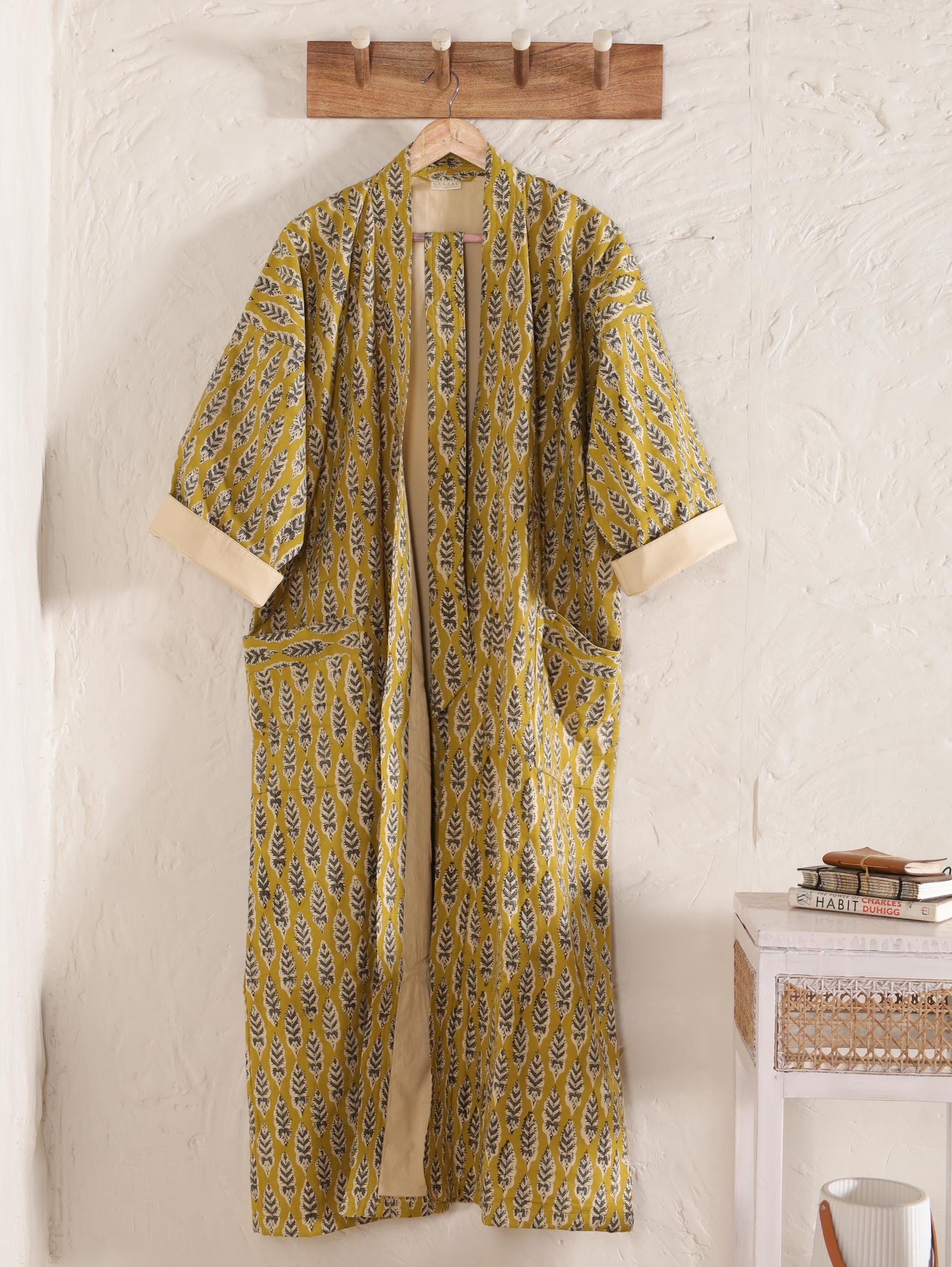 Block Print Robe Block Print Robe 100% Cotton Anokhi Robes Cotton Kimono, Bath Robe ...