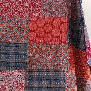 Vintage Kantha Quilt Reversible Kantha Throw Cotton Quilt Handmade Kantha Bedspread Kantha Bed cover Hand stitched Quilt September 0809