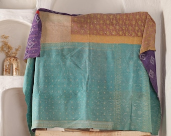 Vintage Kantha Quilt Reversible Kantha Throw Cotton Quilt Handmade Kantha Bedspread Kantha Bed cover Hand stitched Quilt