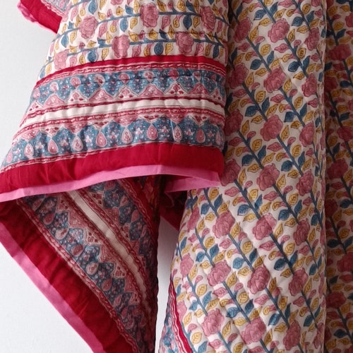 Gulaal Indian Jaipuri Block Print Quilt Printed Reversible Etsy