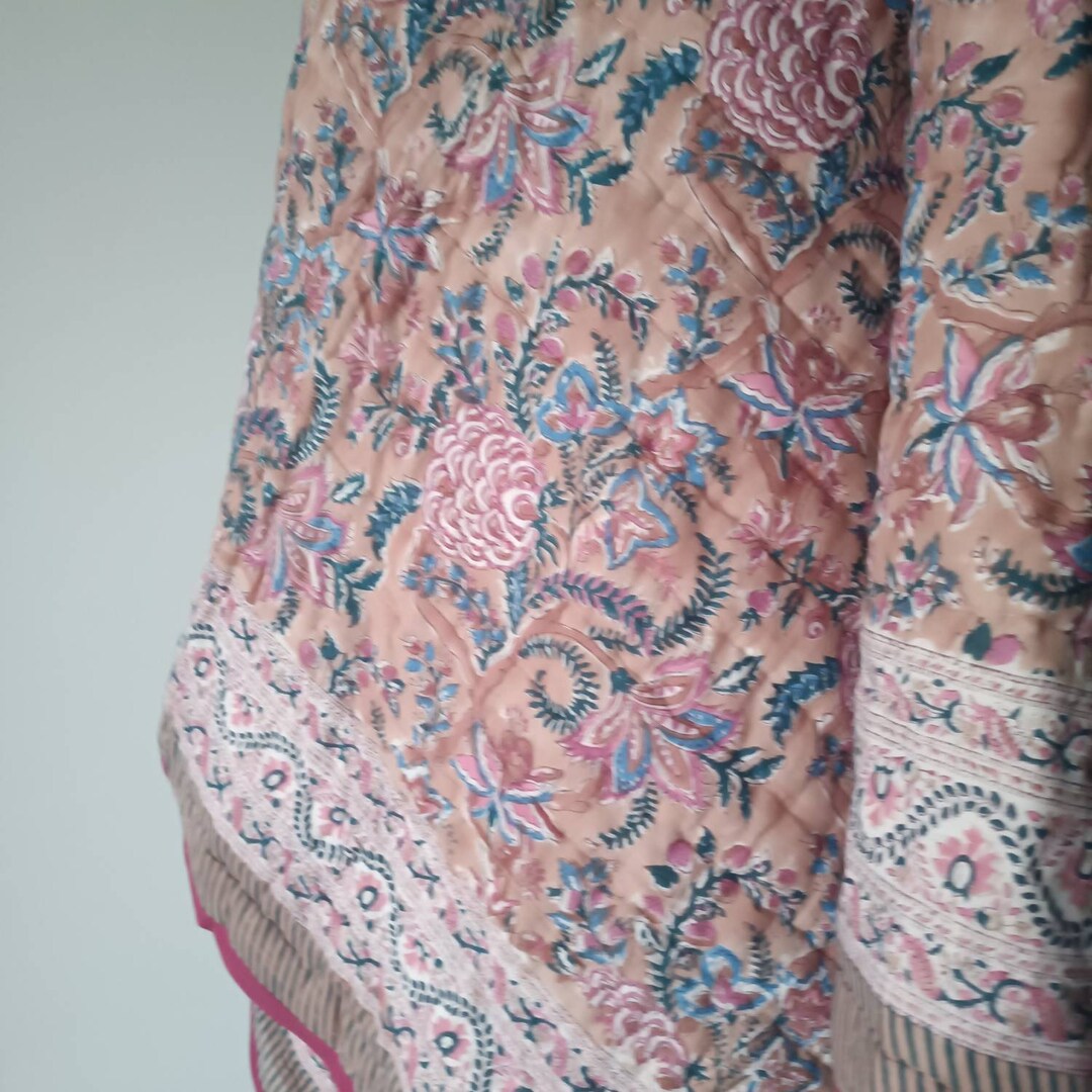 Anokhi Indian Jaipuri Block Print Quilt Printed Reversible Razai Cotton