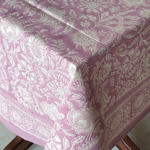 Set of 3 Table Covers from Gulaal Table Cover 6 Seater Indian Block Print Floral Cotton Table Cover Table Cloth Runner Mats Napkins Set