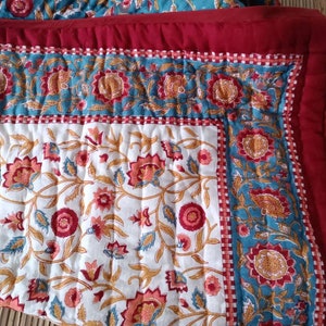 Acquista Gulaal Indian Jaipuri Block Print Trapunta Stampata Reversibile Razai Cotone Trapunta floreale fatta a mano, Jaipuri razai, Copriletto Comforter immagine 6