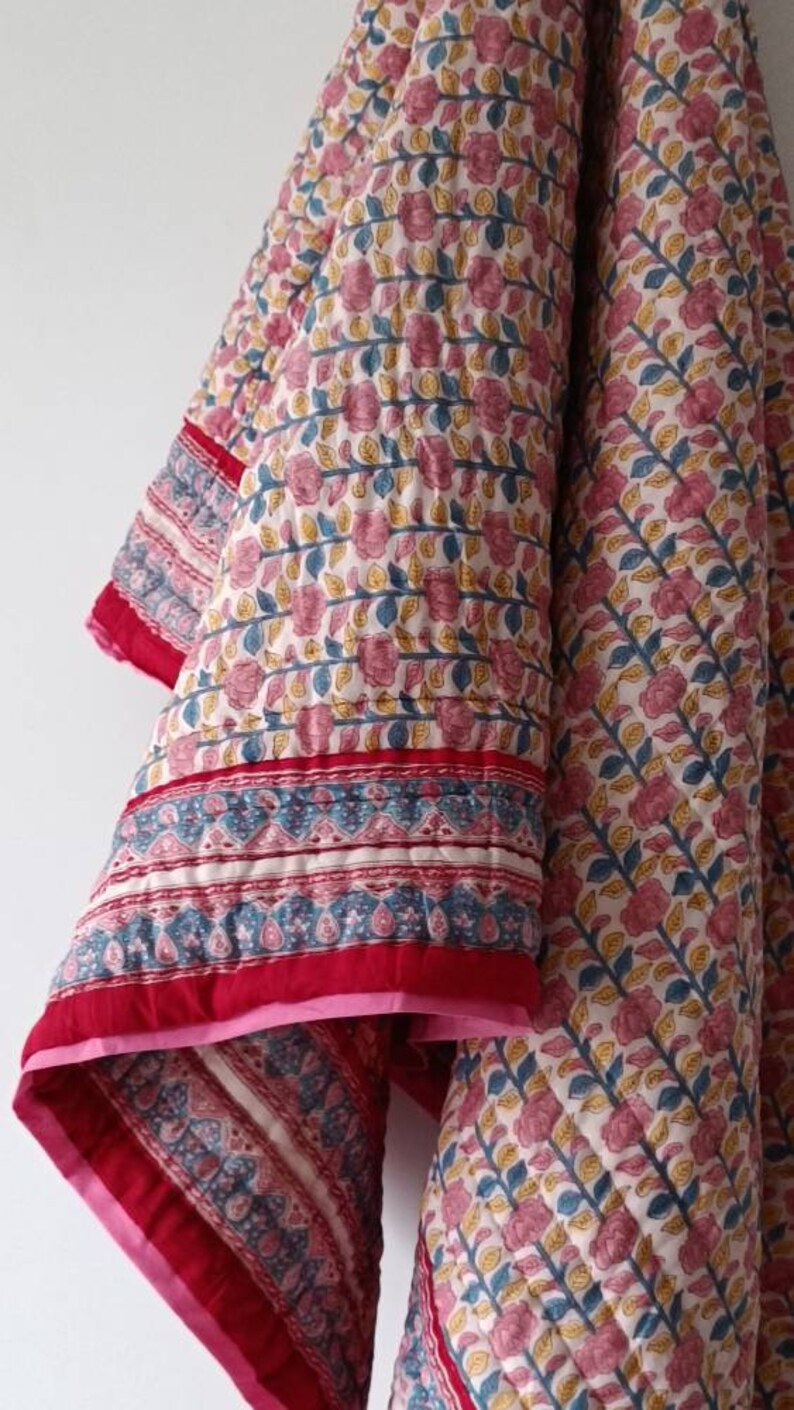 Gulaal Indian Jaipuri Block Print Quilt Printed Reversible Etsy