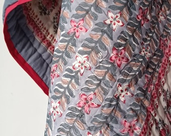 Aazon.co: Indian Jaipuri Blue Cotton Authentic Handade Reversible