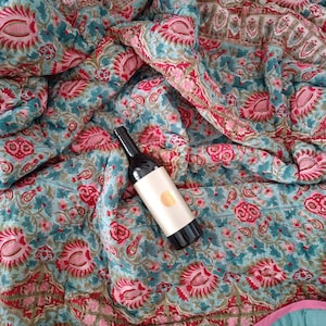 Shopgulaal Indische Jaipuri Block Print Quilt Gedruckt Reversible Azteken Baumwolle Handgefertigte Blumendecke, Jaipuri razai, Tagesdecke
