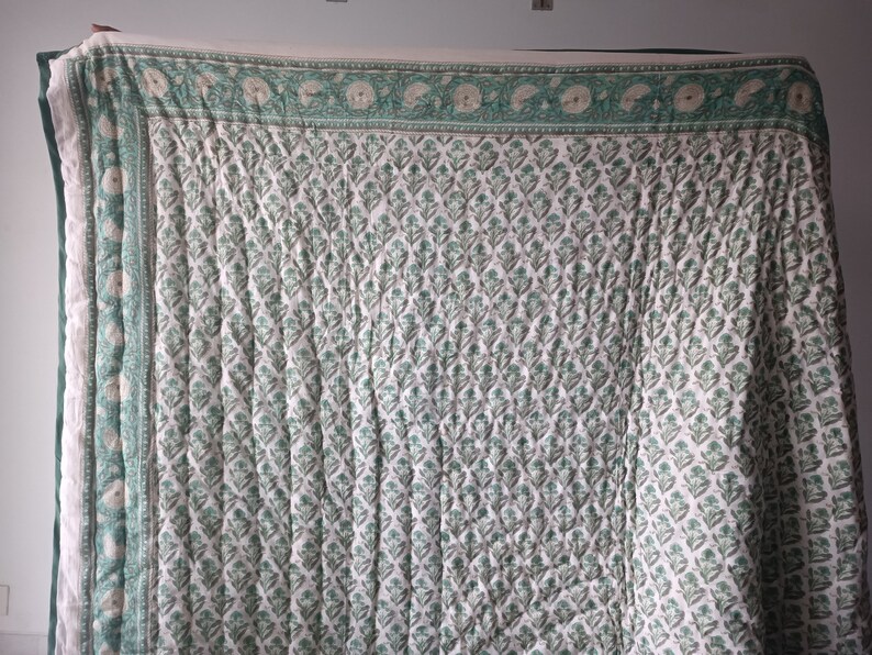 Gulaal Indian Jaipuri Block Print Quilt Printed Reversible Razai Cotton