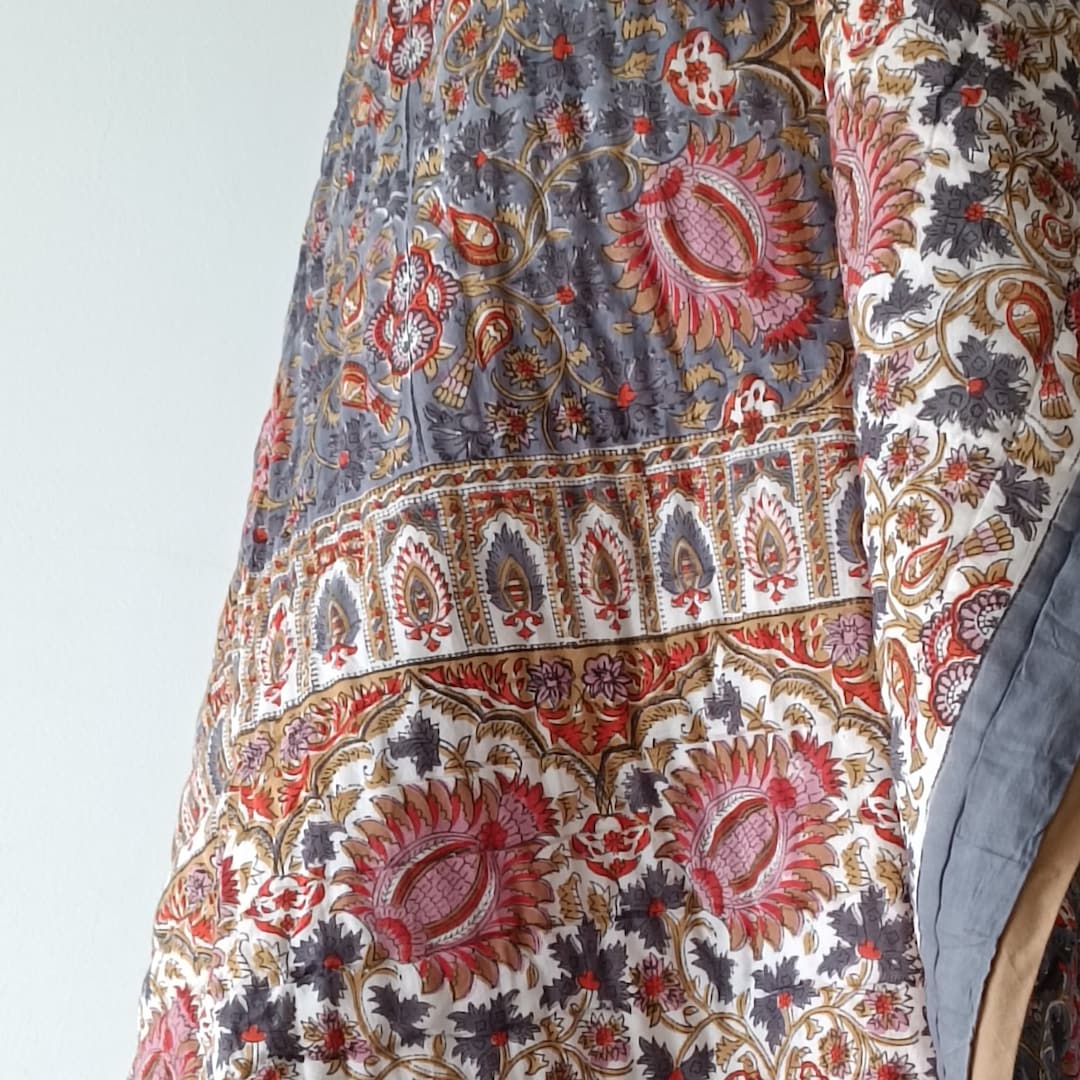 Gulaal Indian Jaipuri Block Print Quilt Printed Reversible Razai Cotton