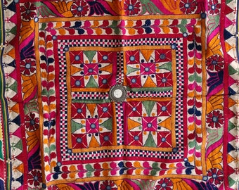 Antique Indian Wallhangings , embroidery wall hangings, kutchi wall hangings, pastel wall hangings
