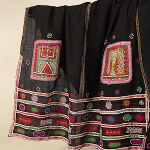 Exquisite Antique Rabari Shawl | Handwoven Vintage Textile | Traditional Indian Embroidery | Unique Home Decor or Gift Antique Shawl, Rabari