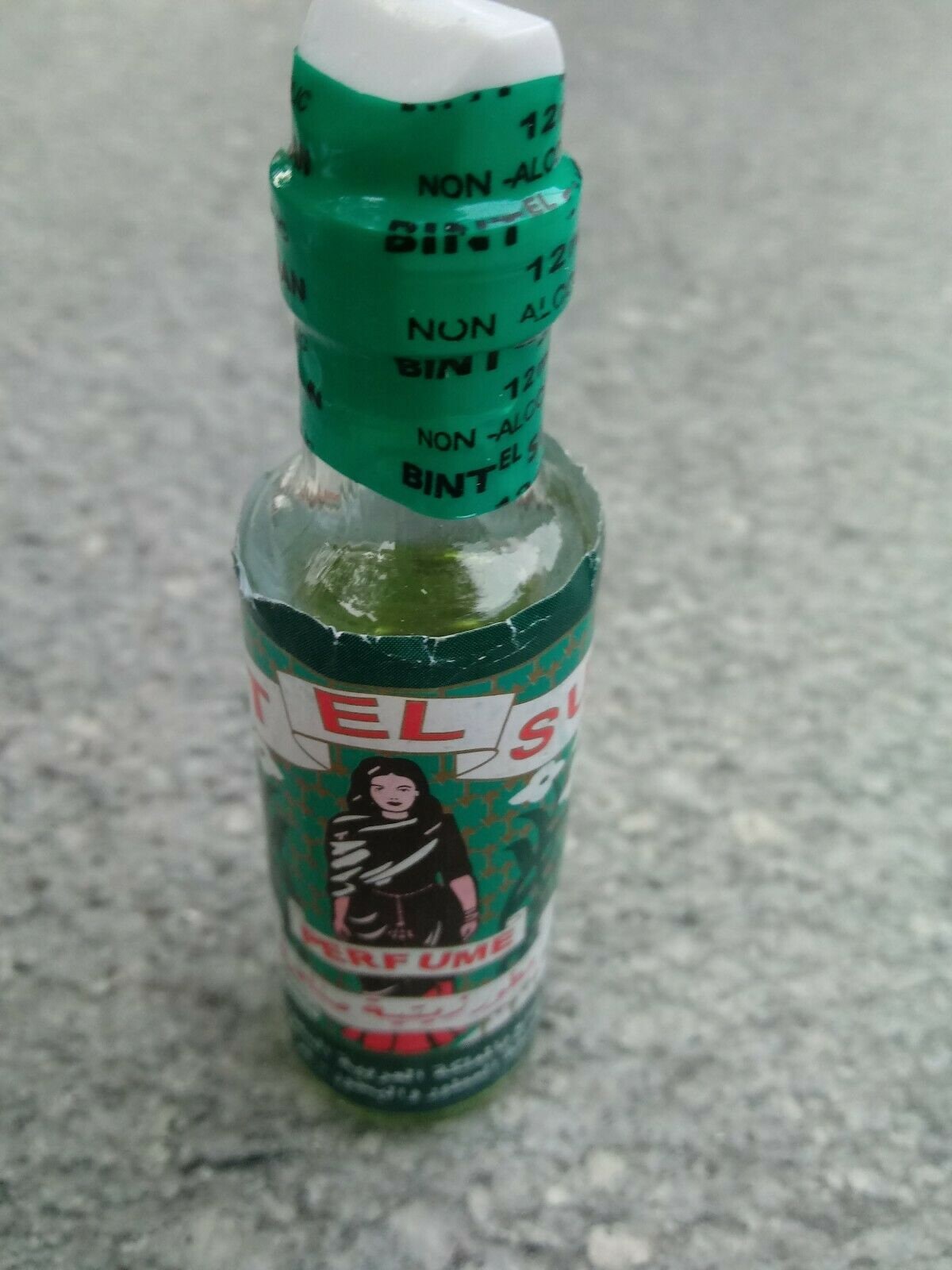 Parfum Huile Bint El Sudan Vert (Bintou) - Flacon 80g, Notes Herbales, Stress, Neuf