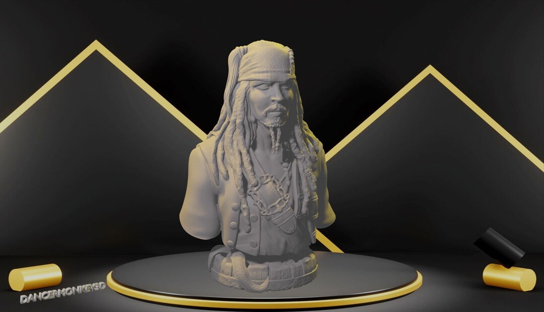 Jack Sparrow Bust STL Fİle 3D - Etsy