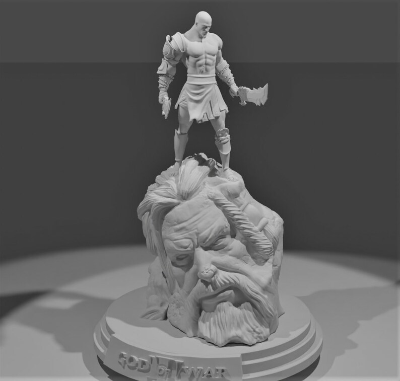 God of War 3 Kratos Stl File 3d Design Print Etsy