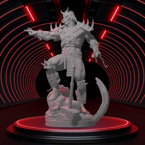 Shao Kahn STL Files on Throne Mortal Kombat 3D Printing Figurine