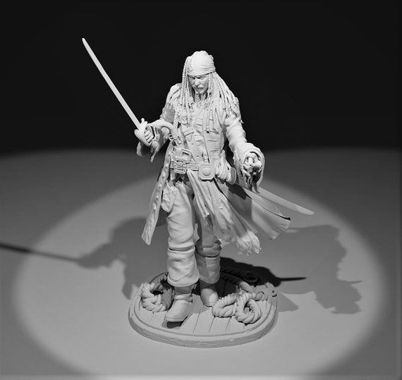 Captain jack sparrow stl _ 3d design stl file figure print - Etsy