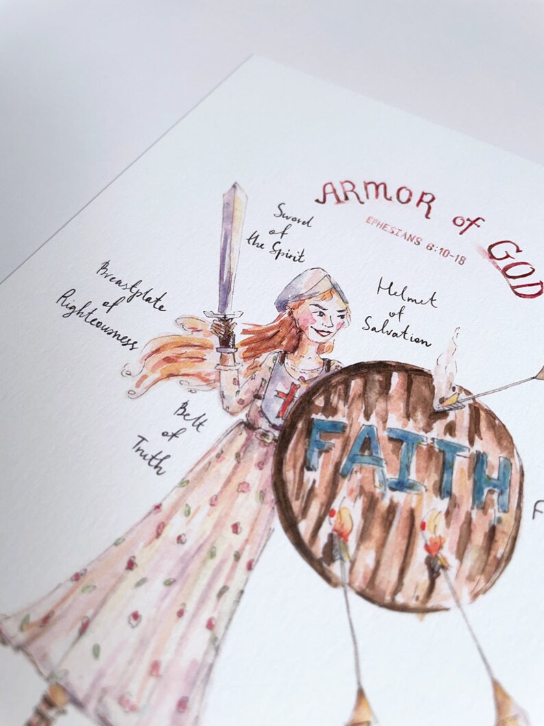 Armor of God Christian Print Scripture Wall Art Bible Etsy