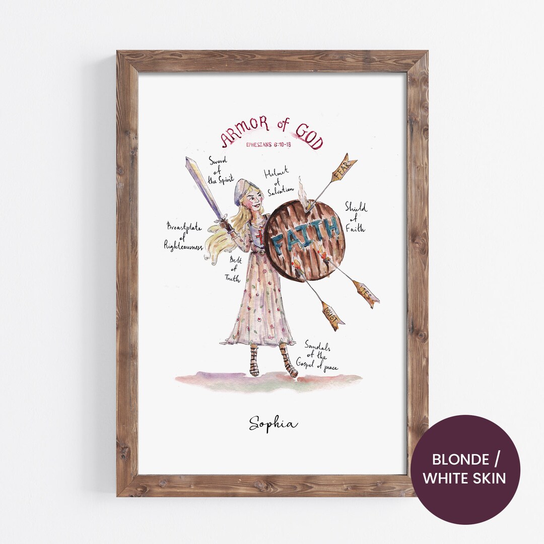 Personalized Armor of God Wall Art, Custom Christian Art Print, Custom