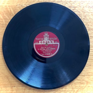 Vintage Record 78 RPM, Shellac Pressing, O Siyah Gozlerinin – Saatlarca Bas Basa, Classical Turkish Music, Used and as is, From 1930 &#39;s